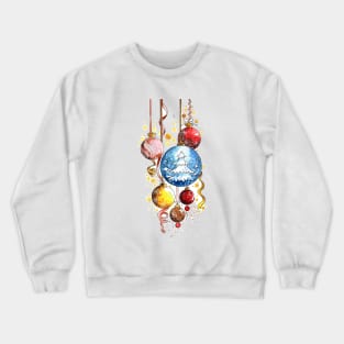 Decorative Christmas Balls Watercolor Crewneck Sweatshirt